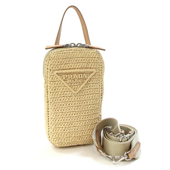 PRADA Beige Leather Shoulder Bag - Picture 1 of 8